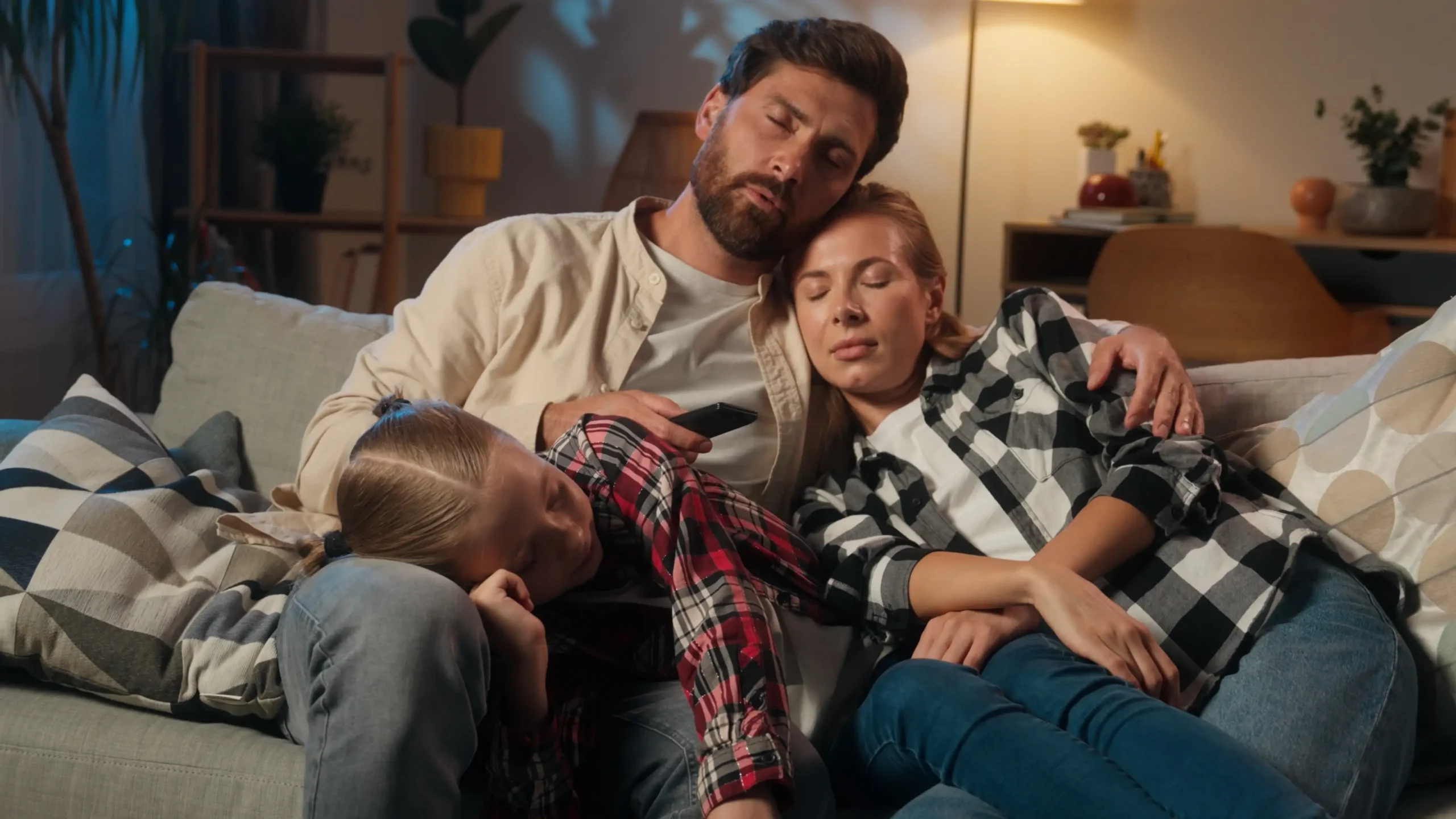 Erschöpfte Familie